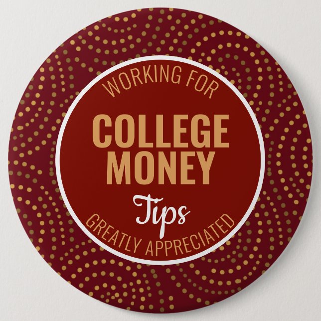 Bóton Redondo 15.24cm Pontos e picos | Dicas Apreciadas | Dinheiro Colég (Frente)