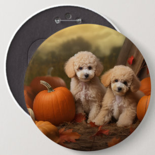 Bóton Redondo 15.24cm Poodle Puppy Autumn Delight Pumpkin