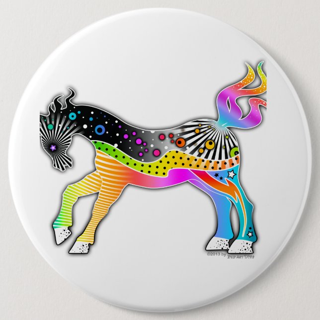 Bóton Redondo 15.24cm Pop Art HORSE (Frente)