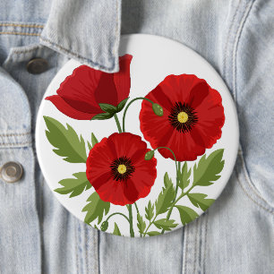 Bóton Redondo 15.24cm Poppy alegre Flores de Verão