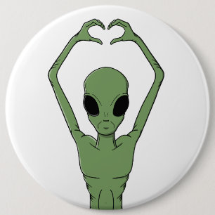 Bóton Redondo 15.24cm Pose do Coração Alien