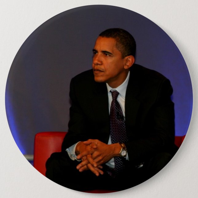 Bóton Redondo 15.24cm Presidente Barack Obama (Frente)