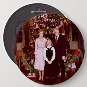 Bóton Redondo 15.24cm Presidente do Natal James Jimmy Carter Casa Branca