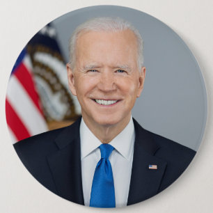 Bóton Redondo 15.24cm Presidente Joe Biden White House Retrato