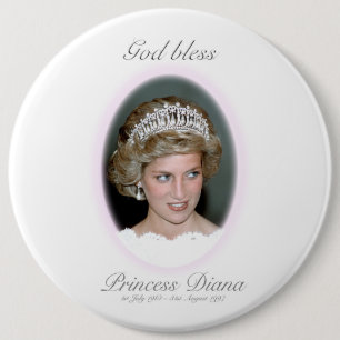 Bóton Redondo 15.24cm Princesa deus abençoe Diana - Lembrança