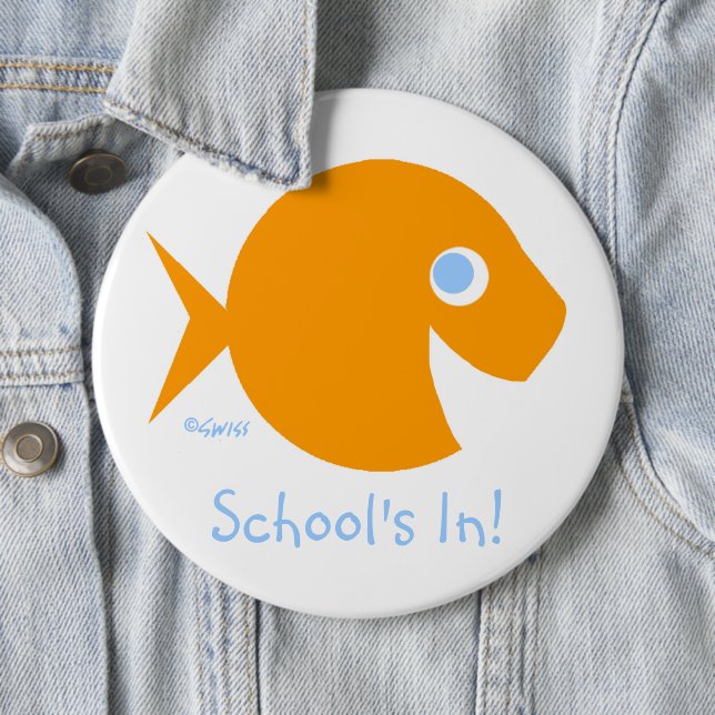 Bóton Redondo 15.24cm Professora de volta à escola de classe em peixes d (In Situ)
