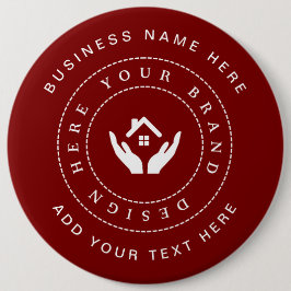 Bóton Redondo 15.24cm Promocional de texto e logotipo personalizado mini