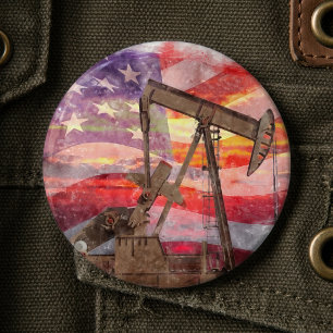 Bóton Redondo 15.24cm Pumpjack silhueta pastel desenho americano Bandeir