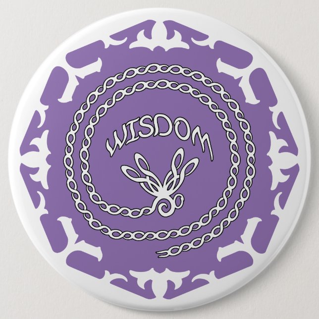 Bóton Redondo 15.24cm Purple Crown Chakra "Wisdom" Dragonfly White BG (Frente)