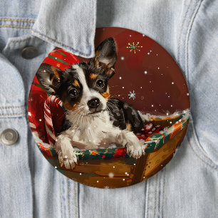 Bóton Redondo 15.24cm Rat Terrier Cog Natal Festivo