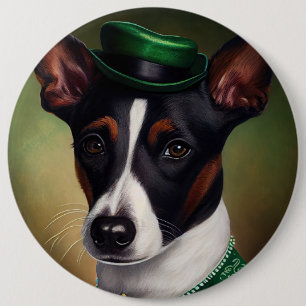 Bóton Redondo 15.24cm Rat Terrier Dog na Rua.