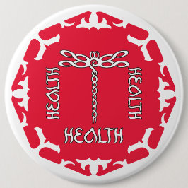 Bóton Redondo 15.24cm Red Root Chakra "Health" Dragonfly White BG