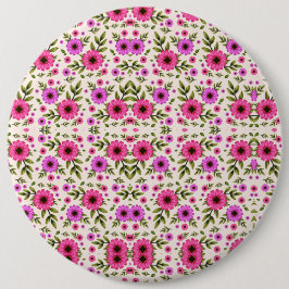 Bóton Redondo 15.24cm Relógio de parede redondo com um design floral vib