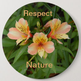 Bóton Redondo 15.24cm Respeite a Natureza: Botão Diário Lily