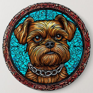 Bóton Redondo 15.24cm Retrato de cachorro fofo