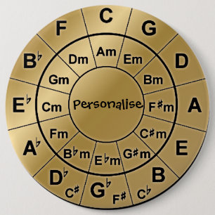 Bóton Redondo 15.24cm Roda Dourado personalizada da corda dos melómanos