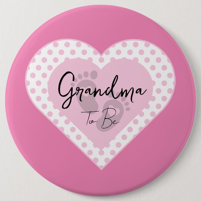 Bóton Redondo 15.24cm Rosa de Anúncio de Bebê Personalizável (Frente)