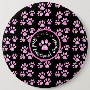 Bóton Redondo 15.24cm Rosas claro de impressão de pata de animais person