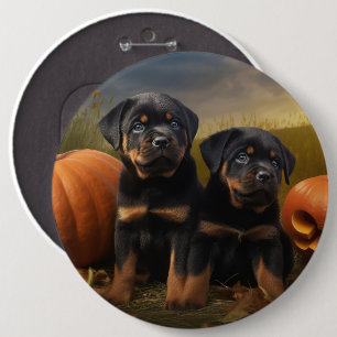 Bóton Redondo 15.24cm Rottweiler Puppy Autumn - Pumpkin