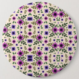 Bóton Redondo 15.24cm Round floral pattern button featuring a symmetrica