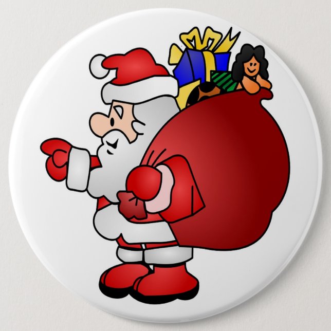 BÓTON REDONDO 15.24CM SANTA CLAUS (Frente)