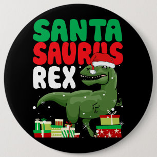 Bóton Redondo 15.24cm Santasaurus Rex Funny Christmas TR ex Dinossaur Sa