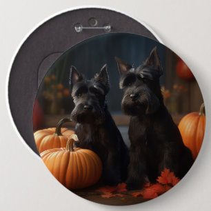 Bóton Redondo 15.24cm Scottish Terrier Puppy Autumn Delight Pumpkin