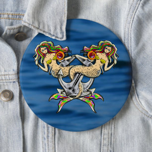 Bóton Redondo 15.24cm Sereias Ligadas - Design náutico para Pavimentos d