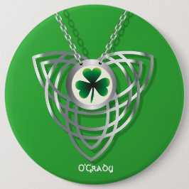 Bóton Redondo 15.24cm Shamrock and Celtic Knot