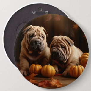 Bóton Redondo 15.24cm Shar Pei Puppy Autumn Delight Pumpkin