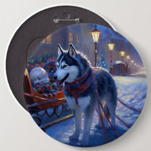 Bóton Redondo 15.24cm Siberian Husky Natal Fesason