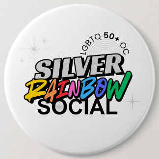 Bóton Redondo 15.24cm Silver Rainbow Social Button
