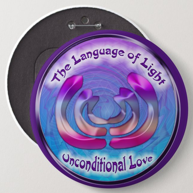 Bóton Redondo 15.24cm Símbolo de Terceiro Olho Chakra do Amor Incondicio (Frente & Verso)