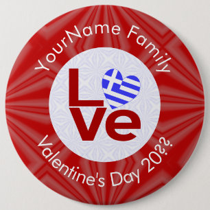 Bóton Redondo 15.24cm Sinalizador do Coração do Amor Vermelho Grego Pers