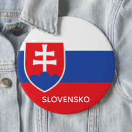 Bóton Redondo 15.24cm Slovakia Slovakian Flag Emblem Europe