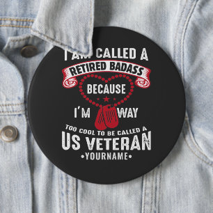 Bóton Redondo 15.24cm Soldado Aposentado de Humor Veterano dos EUA