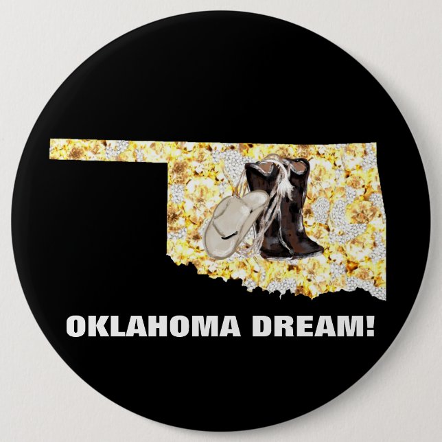 BÓTON REDONDO 15.24CM SONHO DE OKLAHOMA! (Frente)