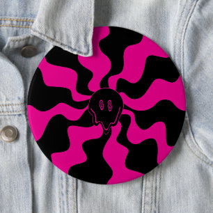 Bóton Redondo 15.24cm Sorria derretida - Magenta e Preto