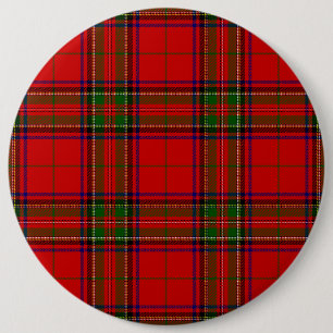 Bóton Redondo 15.24cm Stewart / Stuart tartan xadrez vermelha
