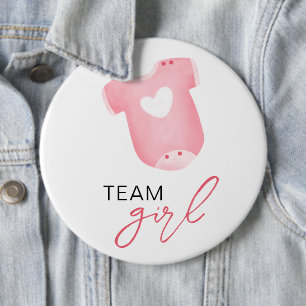 Bóton Redondo 15.24cm Team Girl Veste O Que O Bebê Será Rosa