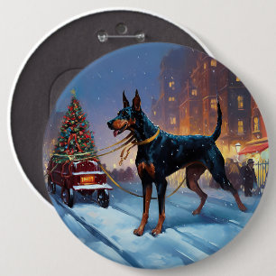 Bóton Redondo 15.24cm Temporada Festiva de Natal do Doberman