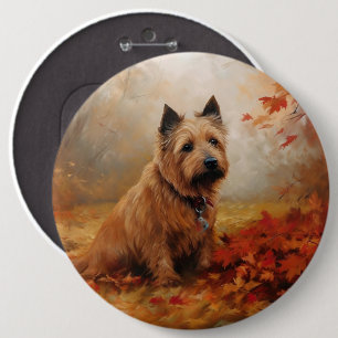 Bóton Redondo 15.24cm Terrier Australiano na Queda de Folhas de Outono I