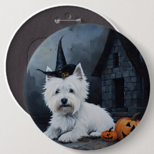 Bóton Redondo 15.24cm Terrier Branco do West Highland Abóbora Dia das Br