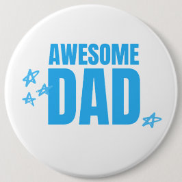 Bóton Redondo 15.24cm Texto azul pai incrível