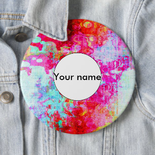 Bóton Redondo 15.24cm Textura vermelha rosa