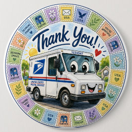 Bóton Redondo 15.24cm Thank you Postal Workers 