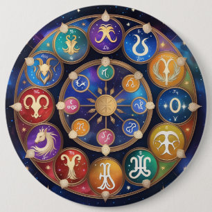 Bóton Redondo 15.24cm the circle with the zodiac signs
