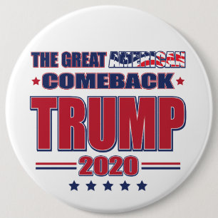 Bóton Redondo 15.24cm The Excelente American Comeback Trump 2020