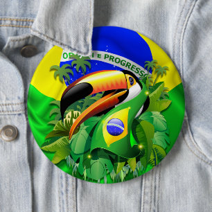 Bóton Redondo 15.24cm Toco Toucan com bandeira do Brasil