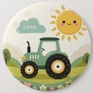 Bóton Redondo 15.24cm Trator/fazenda personalizado, bonito